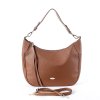 Středně velká moderní kabelka na rameno i crossbody David Jones CM6743 hnědá