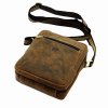 Dvouoddílová středně velká pánská kožená crossbody taška Nordee GM06 hnědá