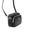 Dvouoddílová malá černá kožená crossbody kabelka Mia More no. 062 - silver