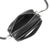 Dvouoddílová malá černá kožená crossbody kabelka Mia More no. 062 - silver