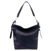 Střední/velká kožená kabelka na rameno i crossbody Gregorio 1714 tmavěmodrá