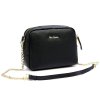 Značková malá kožená crossbody kabelka Pierre Cardin no. 48 černá