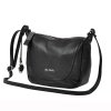 Značková středně velká kožená crossbody kabelka Pierre Cardin no. 21 černá