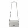 Tříoddílová malá/střední světlešedá kožená crossbody kabelka Mia More no. 002