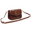 Malá lovecká kožená crossbody kabelka Florence no. 11 tmavěhnědá