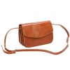 Malá lovecká kožená crossbody kabelka Florence no. 11 hnědá