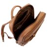 Pánský dvouoddílový business kožený batoh  Pierre Cardin, obsah cca. 8 l, hnědý