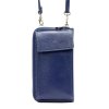 Malá kožená crossbody kabelka (pouzdro na mobil a peněženka) Gregorio 07 modrá