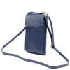 Malá kožená crossbody kabelka (pouzdro na mobil a peněženka) Gregorio 07 modrá