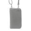 Malá kožená crossbody kabelka (pouzdro na mobil a peněženka) Gregorio 07 šedá