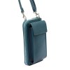 Malá kožená crossbody kabelka (pouzdro na mobil a peněženka) Gregorio 07 tmavětyrkysová