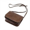 Pevná malá kožená crossbody kabelka Florence 43 tmavěhnědá