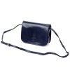 Pevná malá kožená crossbody kabelka Florence 43 tmavěmodrá