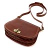 Středně velká pevná crossbody kabelka Florence no. 873 tmavěhnědá