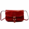 Pevná malá kožená crossbody kabelka Florence 05 tmavěčervená
