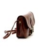 Pevná malá kožená crossbody kabelka Florence 05 tmavěhnědá