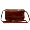 Pevná malá kožená crossbody kabelka Florence 05 tmavěhnědá