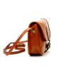 Pevná malá kožená crossbody kabelka Florence 05 hnědá