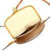 Pevná malá kožená crossbody kabelka Florence 05 hořčicová