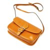 Pevná malá kožená crossbody kabelka Florence 05 hořčicová