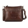 Malá luxusní  kožená crossbody kabelka Gianni Conti no. 554 tmavěhnědá