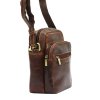 Dvouoddílová středně velká pánská kožená crossbody taška Peterson TB11 hnědá