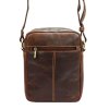 Dvouoddílová středně velká pánská kožená crossbody taška Peterson TB11 hnědá