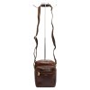 Dvouoddílová středně velká pánská kožená crossbody taška Peterson TB11 hnědá