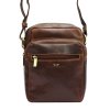 Dvouoddílová středně velká pánská kožená crossbody taška Peterson TB11 hnědá