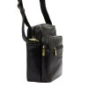 Dvouoddílová středně velká pánská kožená crossbody taška Peterson TB11 černá