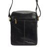 Dvouoddílová středně velká pánská kožená crossbody taška Peterson TB11 černá