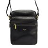Dvouoddílová středně velká pánská kožená crossbody taška Peterson TB11 černá