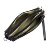Tříoddílová malá černá kožená crossbody kabelka Mia More no. 42