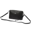 Tříoddílová malá černá kožená crossbody kabelka Mia More no. 42