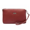 Tříoddílová malá červená kožená crossbody kabelka Mia More no. 42