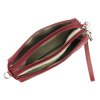 Tříoddílová malá červená kožená crossbody kabelka Mia More no. 42