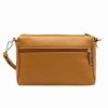 Tříoddílová malá hnědá kožená crossbody kabelka Mia More no. 42