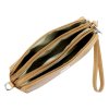Tříoddílová malá hnědá kožená crossbody kabelka Mia More no. 42