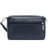 Tříoddílová malá tmavěmodrá kožená crossbody kabelka Mia More no. 42