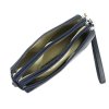 Tříoddílová malá tmavěmodrá kožená crossbody kabelka Mia More no. 42