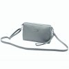 Tříoddílová malá šedá kožená crossbody kabelka Mia More no. 42