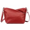 Tříoddílová střední červená kožená crossbody kabelka Luka no. 51