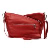 Tříoddílová střední červená kožená crossbody kabelka Luka no. 51