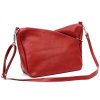 Tříoddílová střední červená kožená crossbody kabelka Luka no. 51