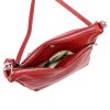 Tříoddílová střední červená kožená crossbody kabelka Luka no. 51