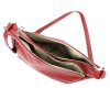 Tříoddílová střední červená kožená crossbody kabelka Luka no. 51