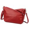 Tříoddílová střední červená kožená crossbody kabelka Luka no. 51