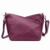 Tříoddílová střední vínová kožená crossbody kabelka Luka no. 51