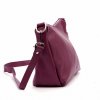 Tříoddílová střední vínová kožená crossbody kabelka Luka no. 51