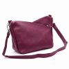 Tříoddílová střední vínová kožená crossbody kabelka Luka no. 51